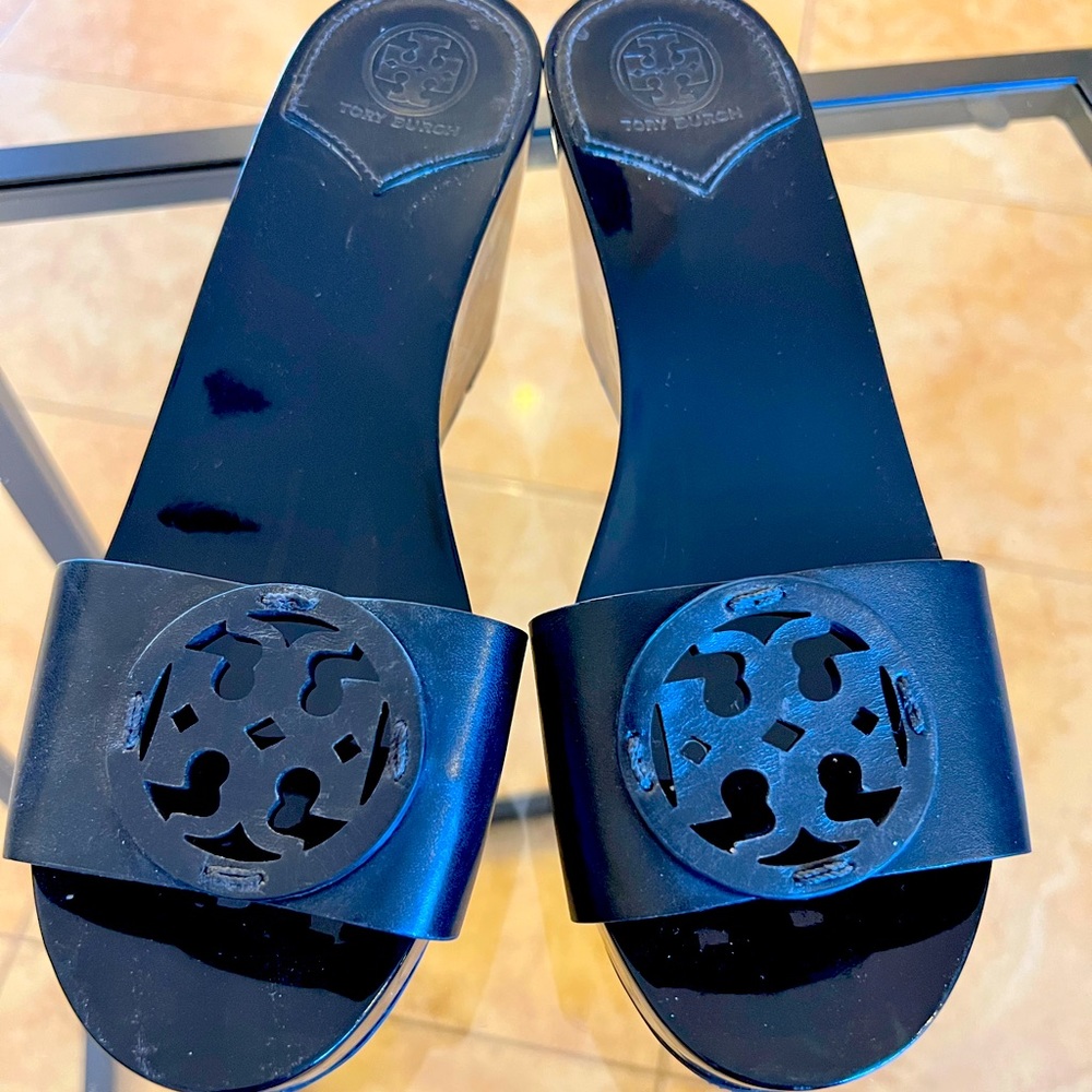 Tory Burch Wood Platform Slide Size 7 1/2